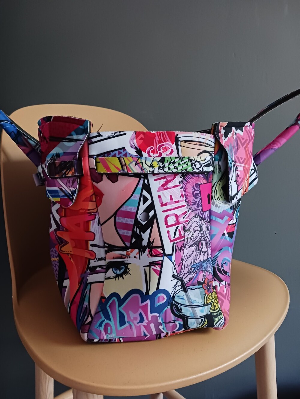 Save My Bag Neoprane Graffiti Travel, Satchel Bag, Handbag - Picture 5 of 12